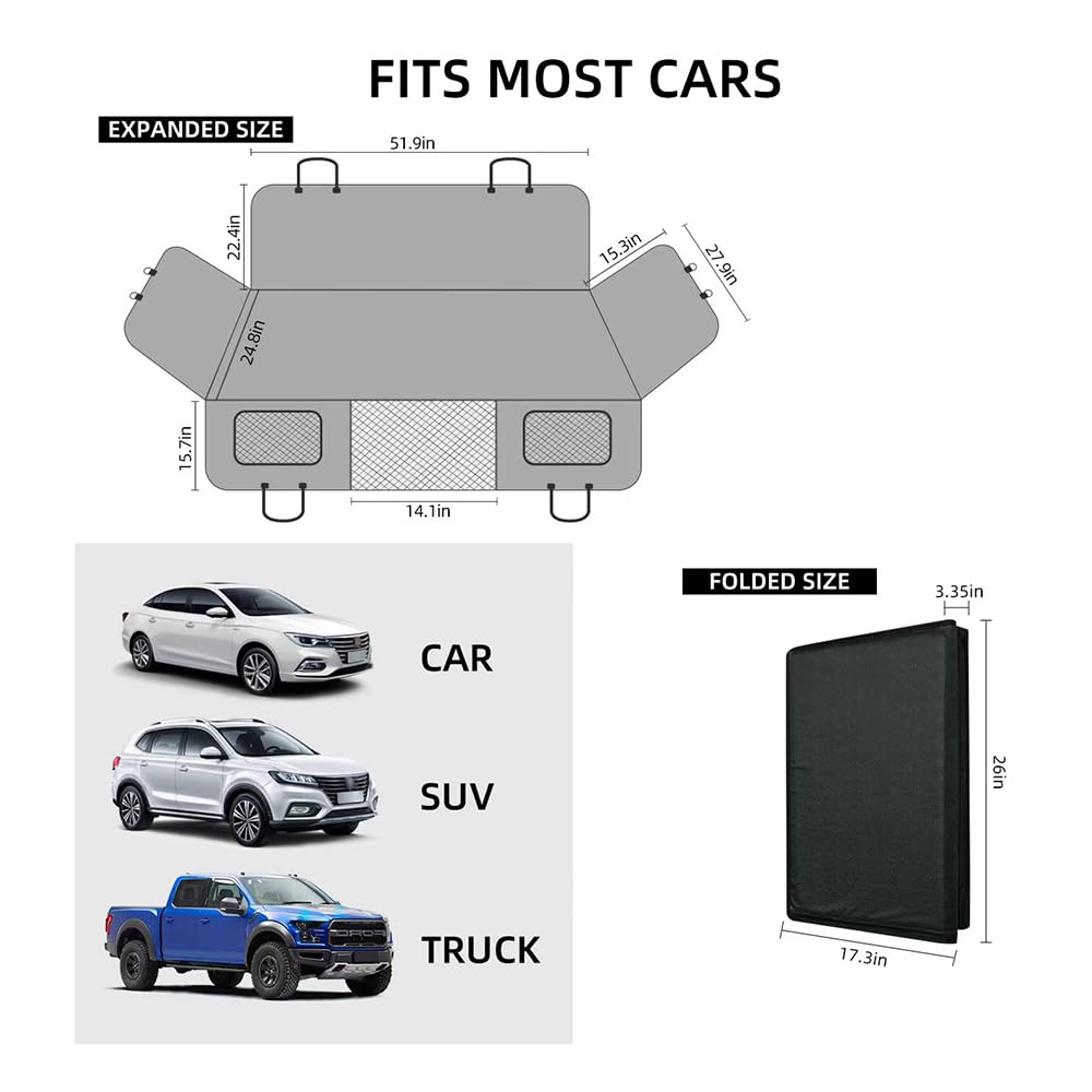 Gudreva Backseat Protection - Dog Mat Car - Waterproof Car Dog Mat for Backseat