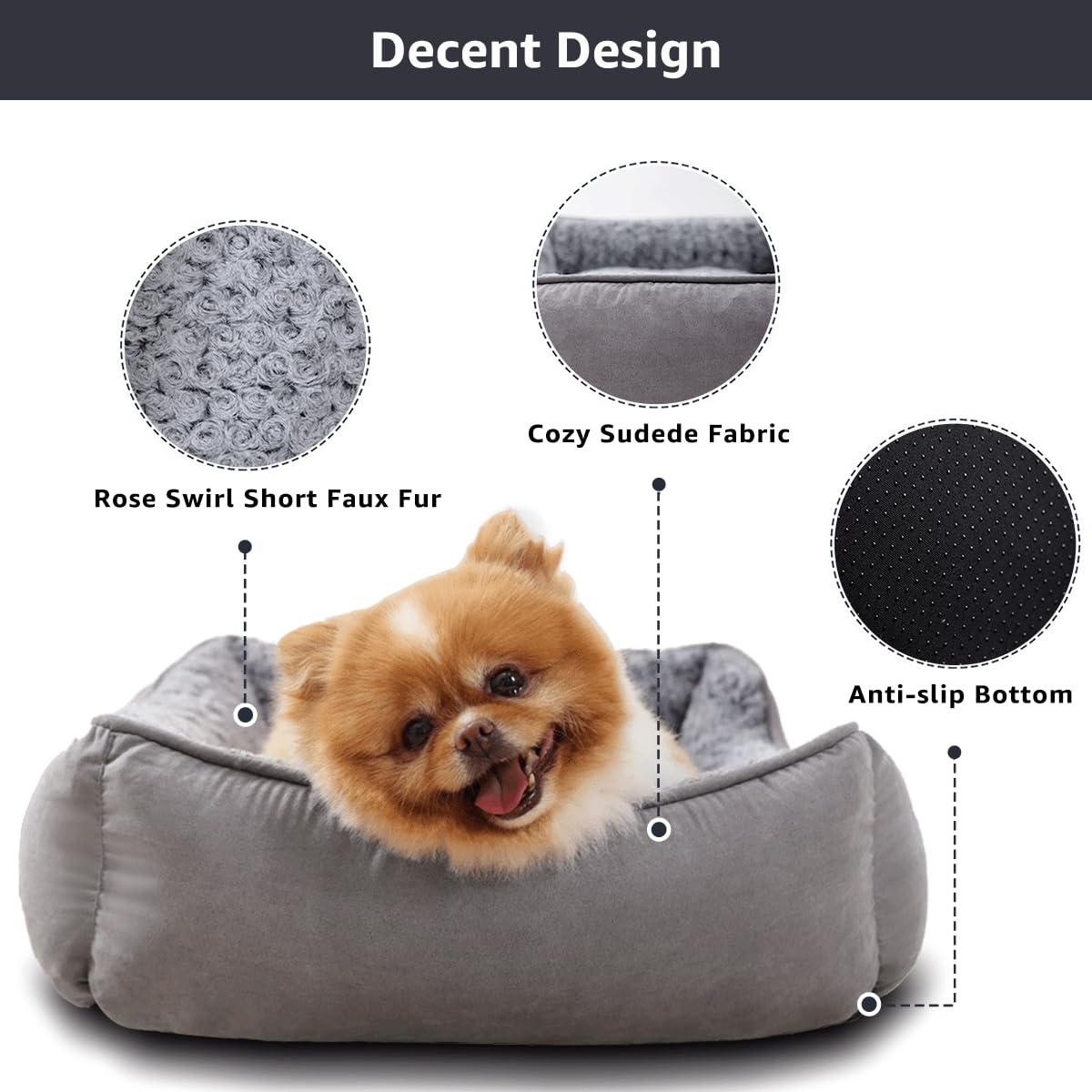 Small Dog Bed - Washable Plush