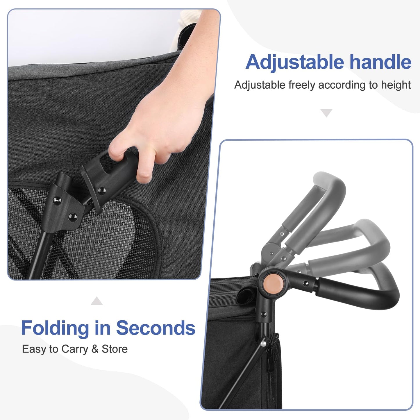 Gudreva Large-Sized Foldable Dog Stroller