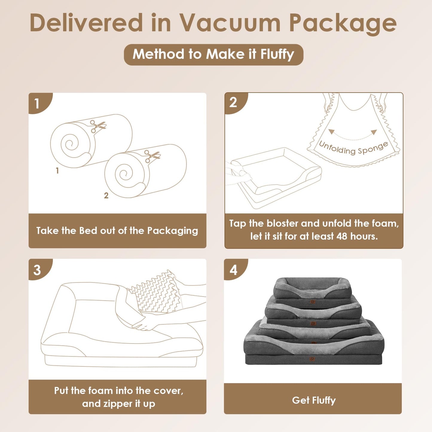 Gudreva Memory Foam Dog Bed - Orthopedic, Waterproof