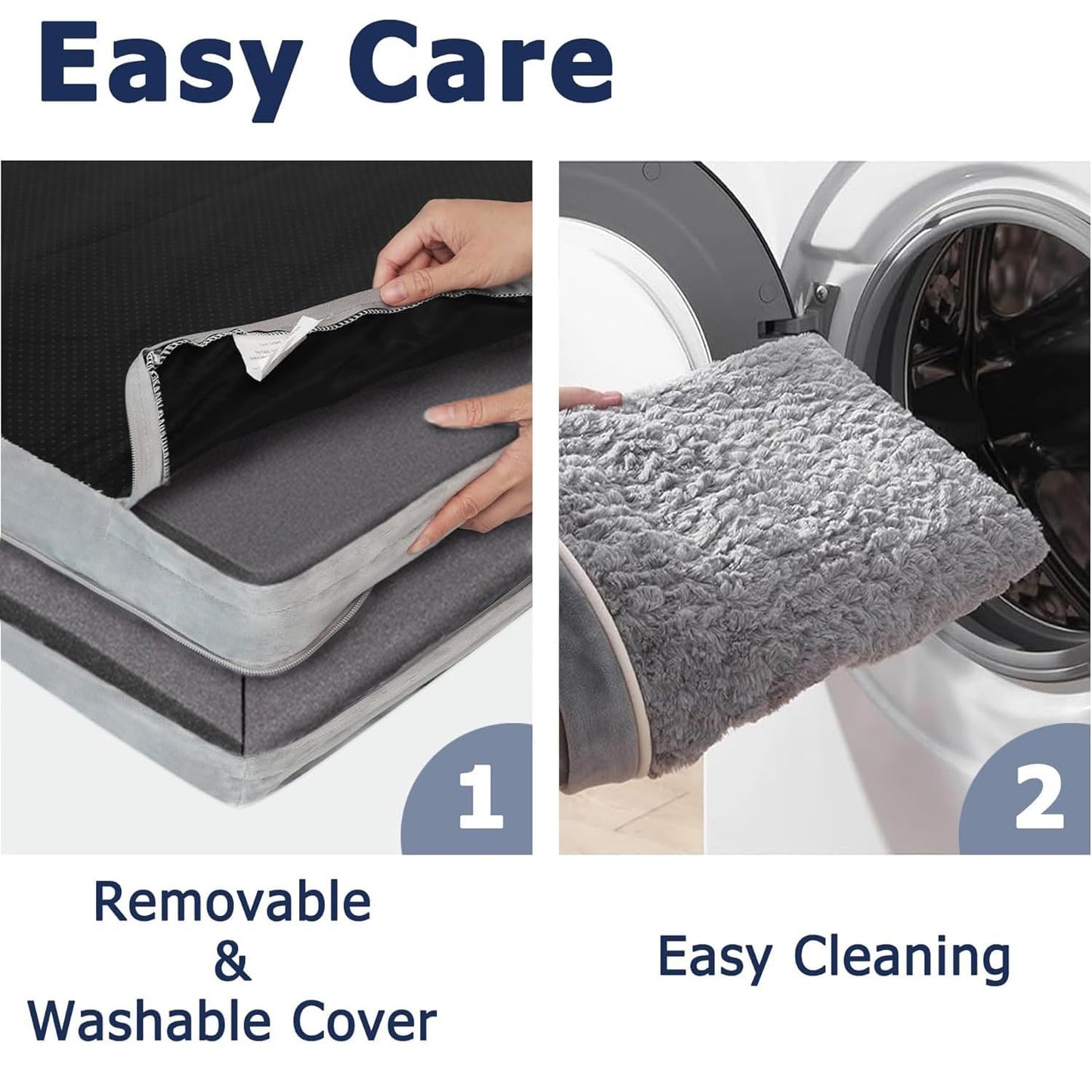 Gudreva Large Orthopedic Dog Bed - U-Shape Bolster, Washable Cover, Waterproof