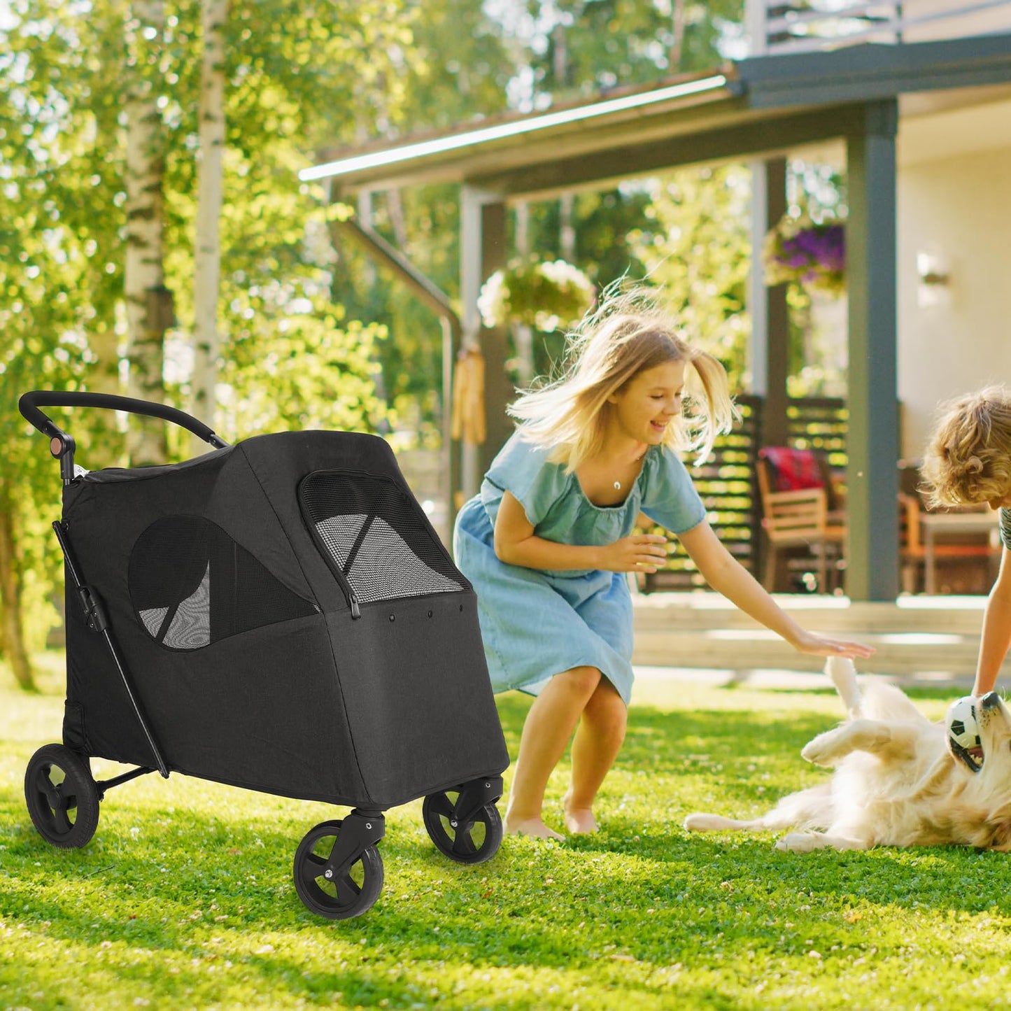 Gudreva Large-Sized Foldable Dog Stroller