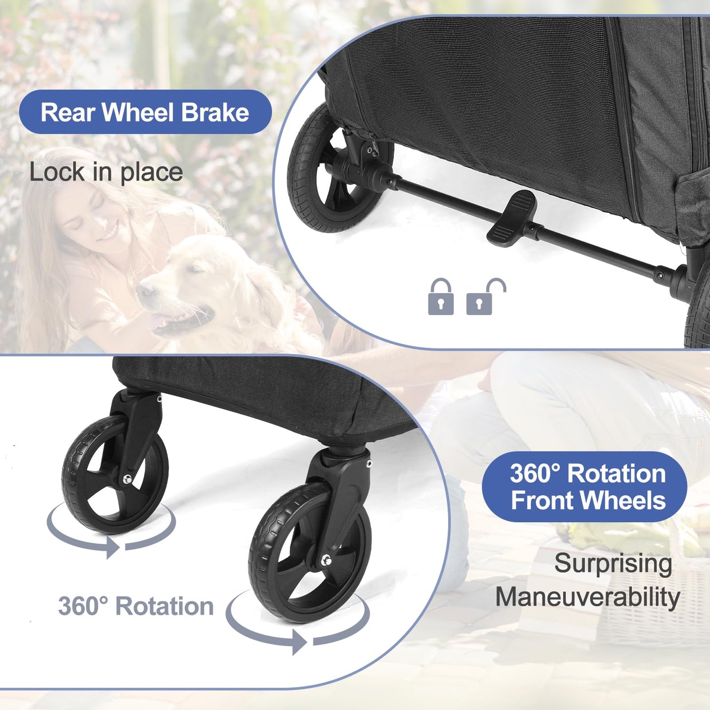 Gudreva Large-Sized Foldable Dog Stroller