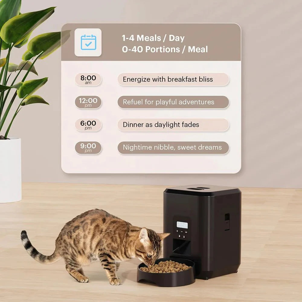 Smart Automatic Pet Food Dispenser for Dogs and Cats – Time Setting & Slow Feeding