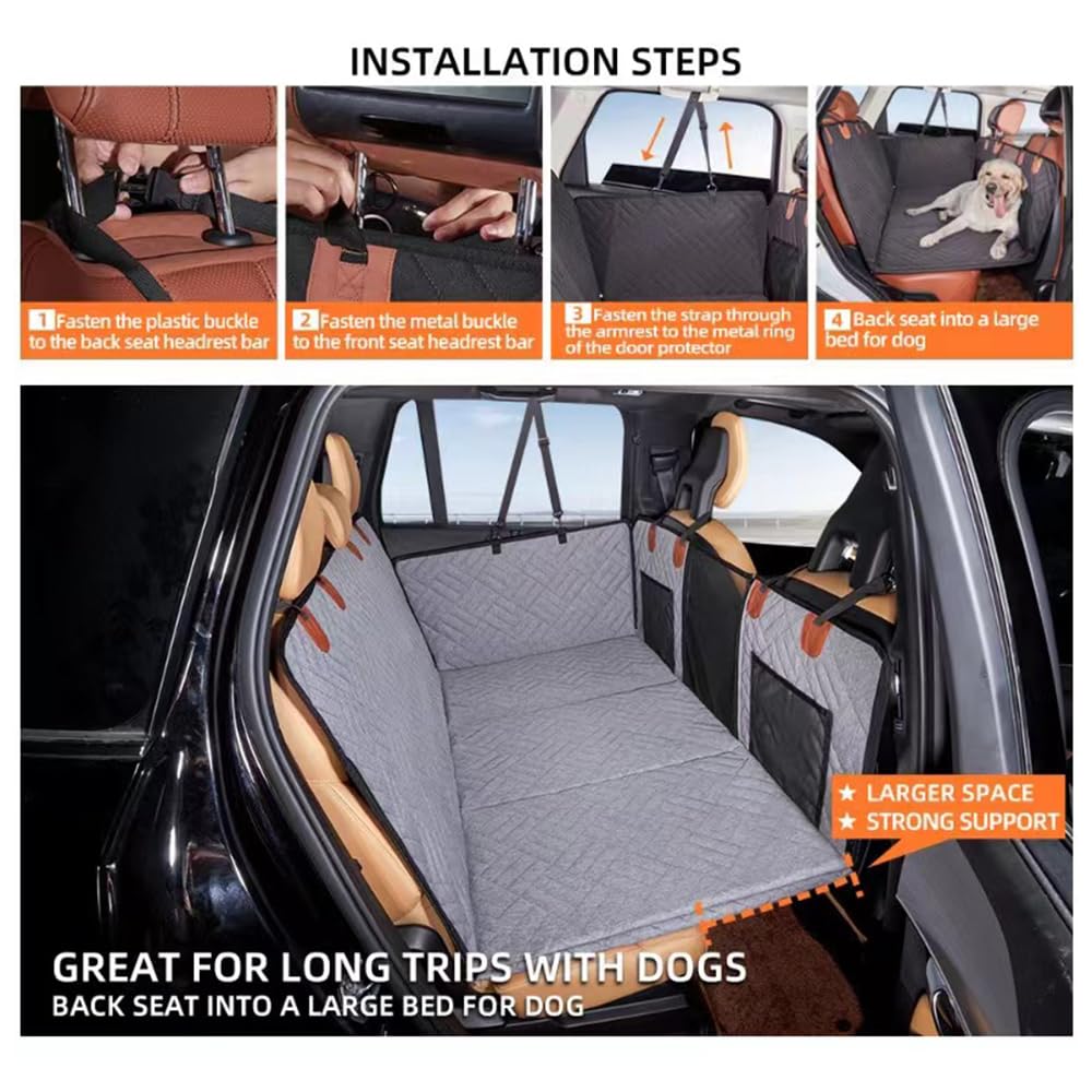 Gudreva Backseat Protection - Dog Mat Car - Waterproof Car Dog Mat for Backseat