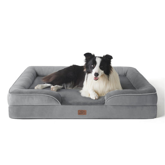 Gudreva Large Orthopedic Dog Bed Sofa - Washable, U-Shape Bolster, Waterproof