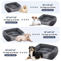Gudreva Medium Dog Bed - Washable Plush, Non-Slip, Grey - Small, Medium, Large