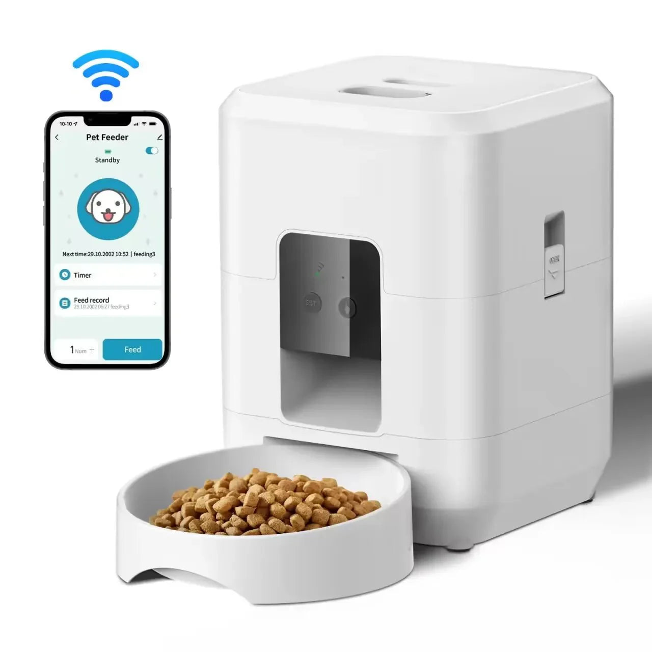 Smart Automatic Pet Food Dispenser for Dogs and Cats – Time Setting & Slow Feeding