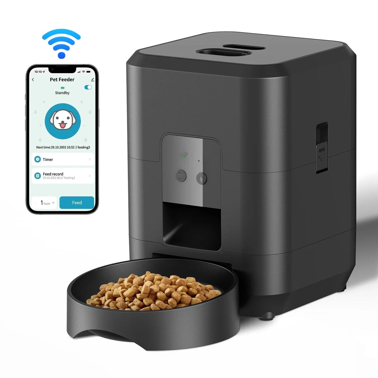 Smart Automatic Pet Food Dispenser for Dogs and Cats – Time Setting & Slow Feeding